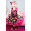 Valentine's Day Camouflage Tank Top Hot PInk Ruffles & Bows & Hot Pink Heart Print & Hot PInk Camouflage Pettiskirt MG1670